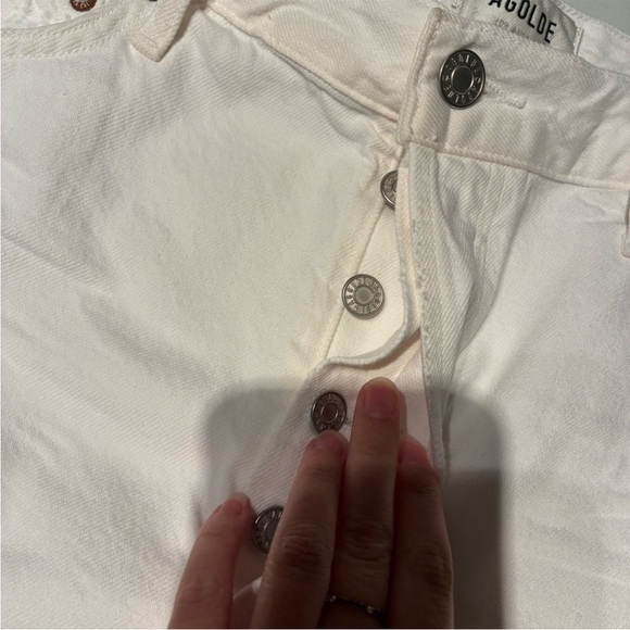NWT Agolde Parker Vintage Cut Off Denim Shorts in Dough White Size 32 - Picture 7 of 14
